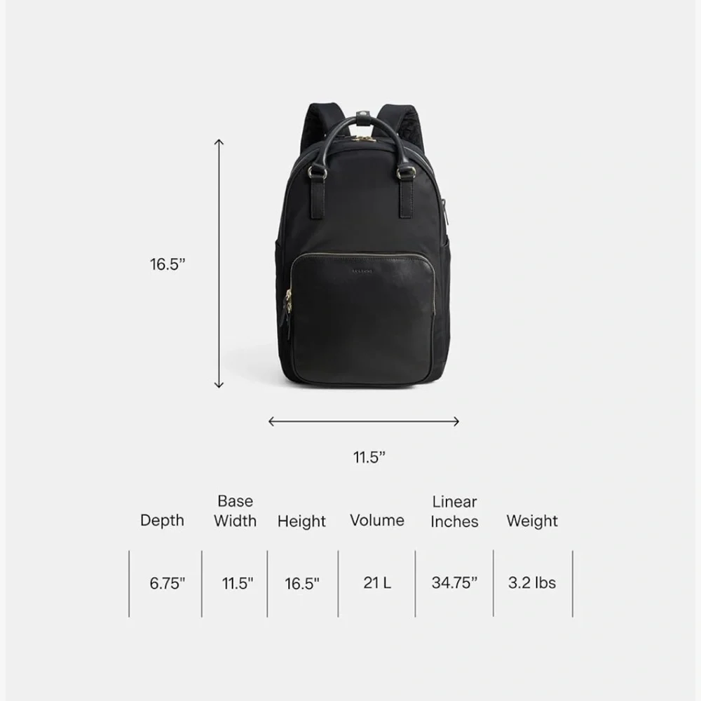 Lo & Sons Rowledge Black Work / Travel Backpack with Front Zipper Pocket - Picture 3 of 9
